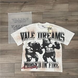 Vale Dreams 'Forced in Fire' Graphic Tee - White with Black Print